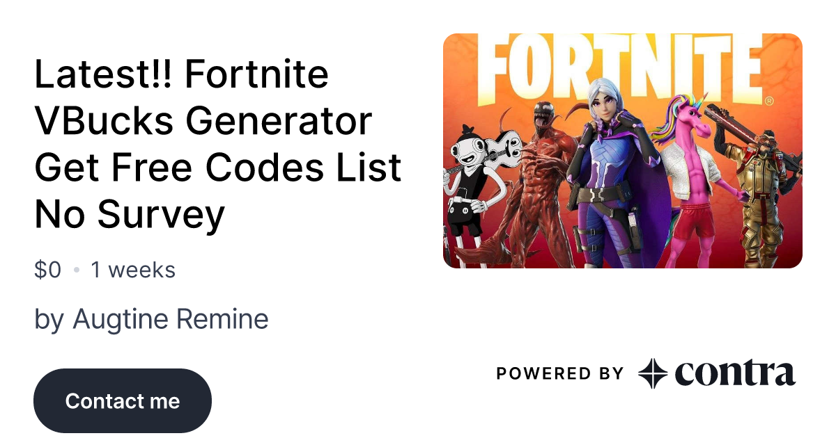 Latest Fortnite Vbucks Generator Get Free Codes List No Survey By