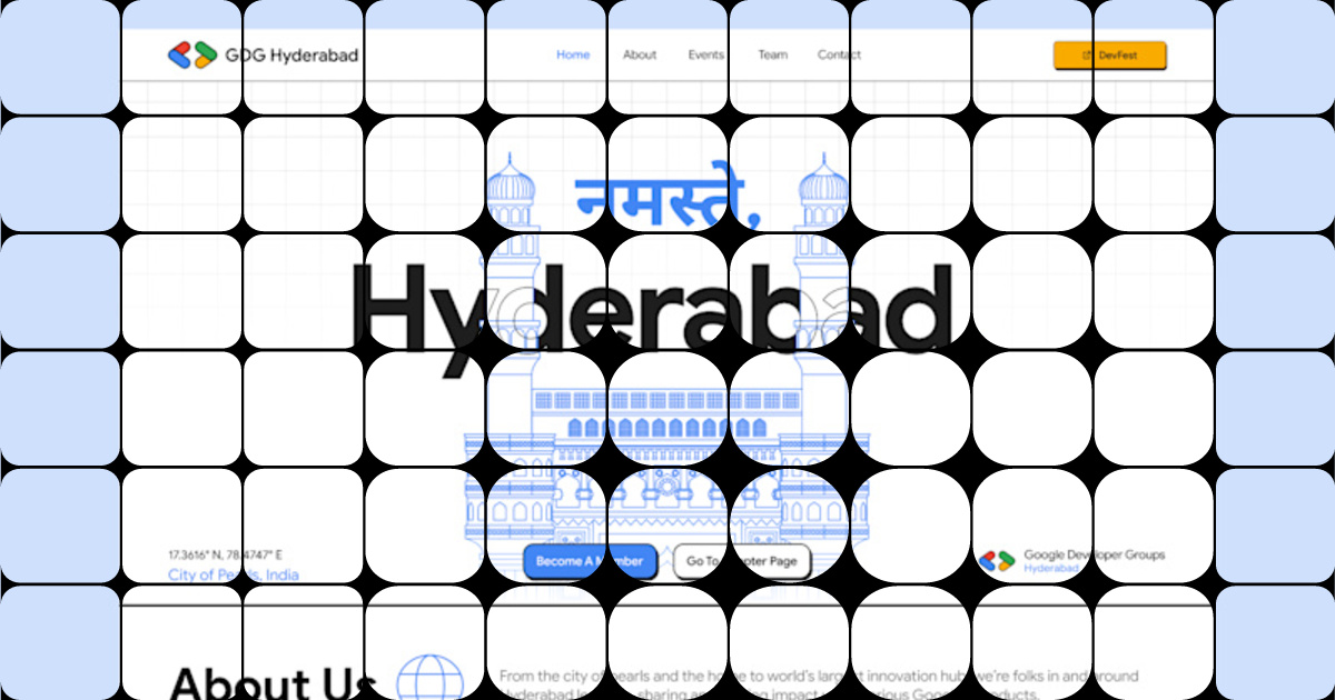Create a Stunning GDG Hyderabad Landing Page with Figma & React