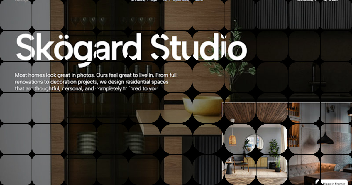 Innovative Interior Studio: Hero Section Design Exploration