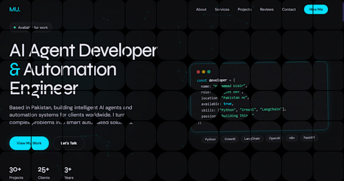 AI Developer Portfolio: Showcasing Skills in Automation & Web Dev
