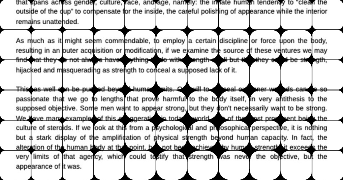 Exploring Strength: Inner Deficiencies vs. Outer Perfections