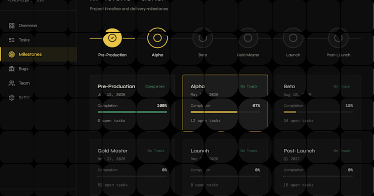 Expert Dark Theme Dashboard Design for Indie Game Studios