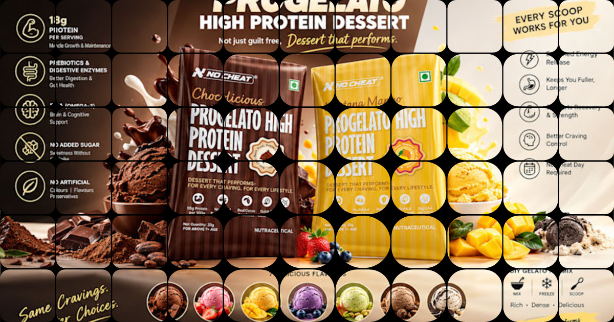 Premium High-Protein Dessert Packaging and Promotional Design
