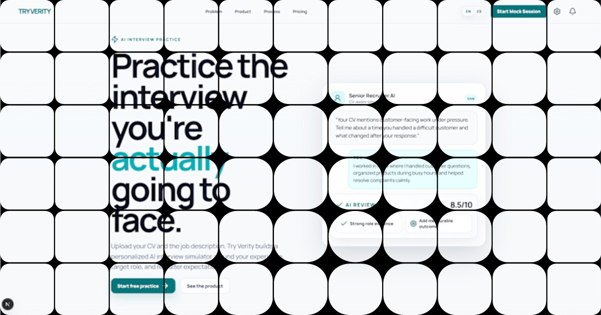 Try Verity is an AI-powered interview coaching platform that creates ...