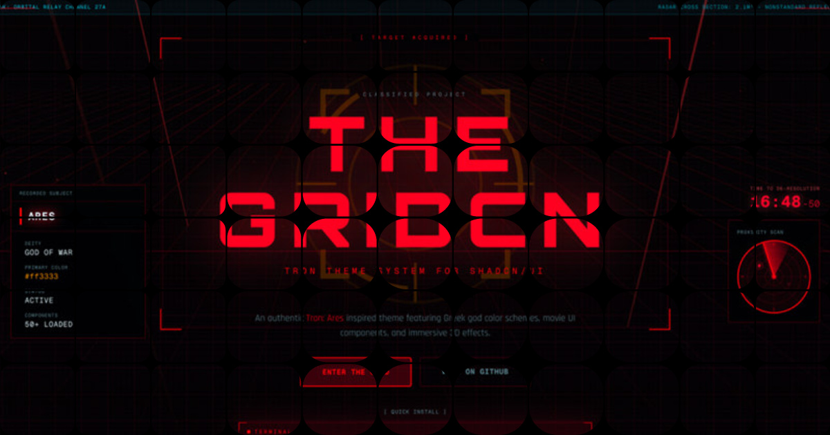 Elevate Your React Interface with Tron-Inspired Gridcn Theme