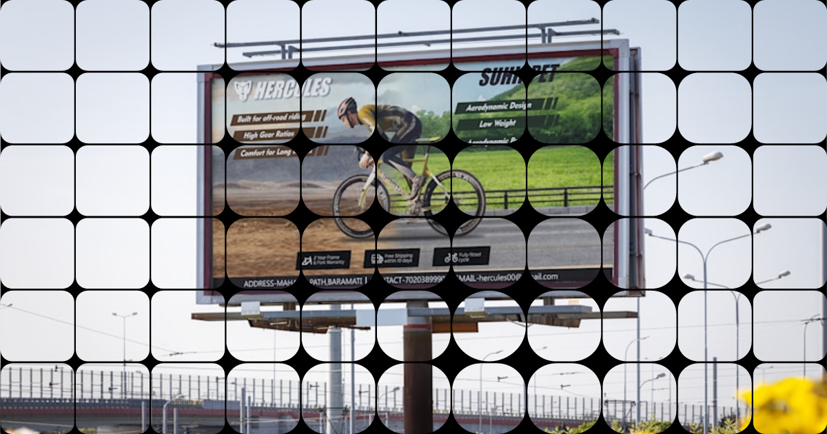 Dynamic Cycle Company Hoarding Design with Striking Visuals