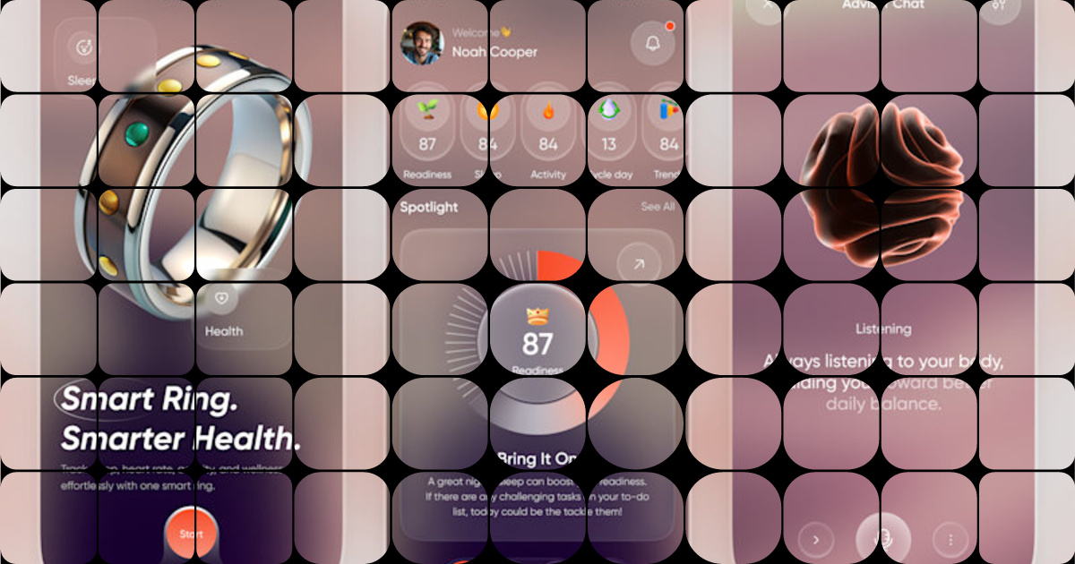 Revolutionary AI Smart Ring App UI Design for Health Tracking