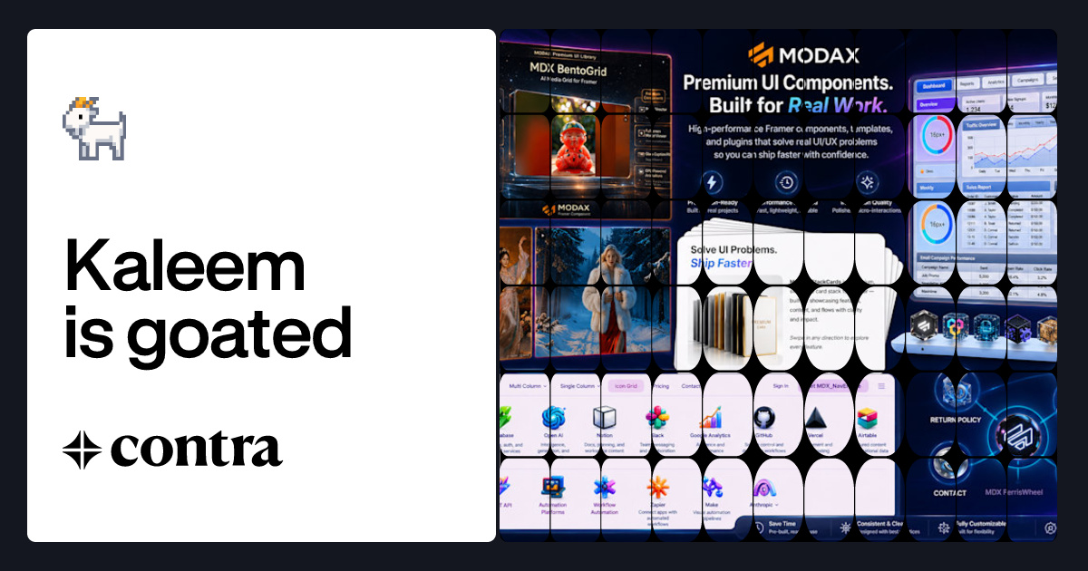 Explore MODAX: Premium Interactive UI Systems for Framer