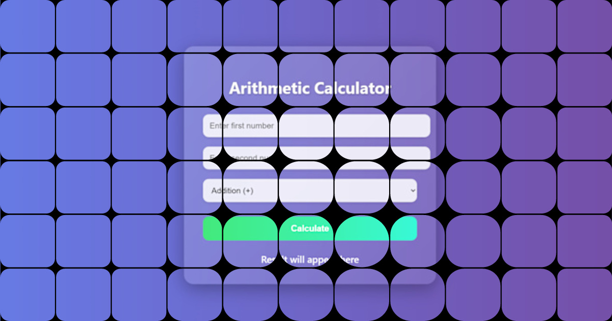 Stylish Arithmetic Calculator Using HTML, CSS & JavaScript