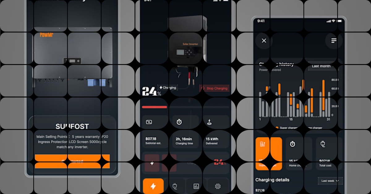 Professional UI/UX Design for Smart Battery Monitoring App