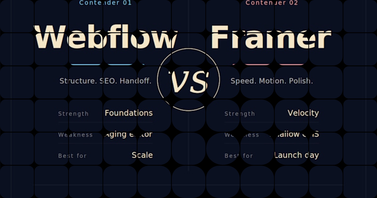 Webflow vs Framer in 2026 - let's settle it. I've shipped client work ...