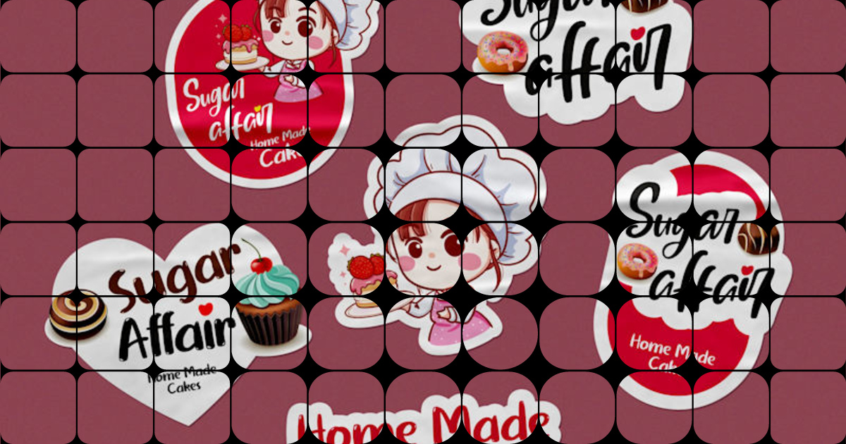 Cohesive Sticker Designs to Elevate Home-Baked Cake Branding