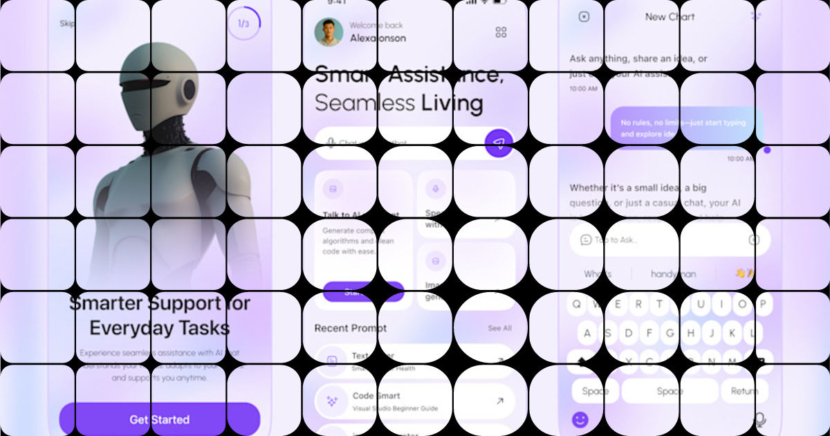 Modern AI Personal Assistant Mobile App UI/UX Concept