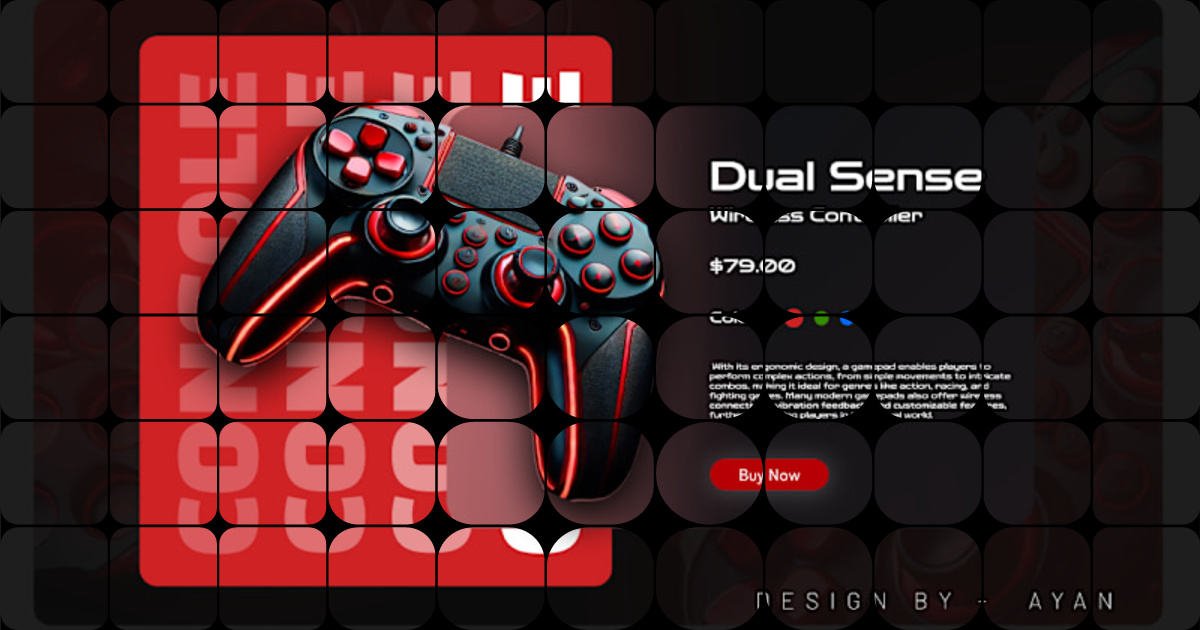 High-Impact Dual Sense Controller Ad Design for E-Commerce