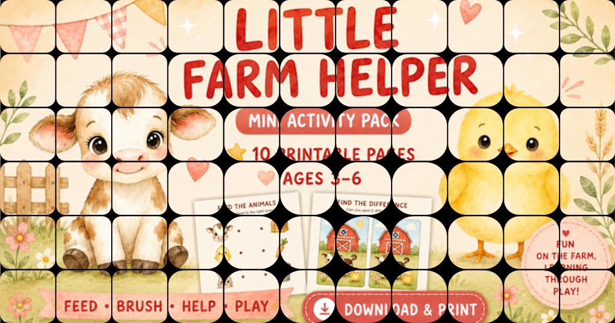 Child-Friendly Printable Activity Pack Preview Design