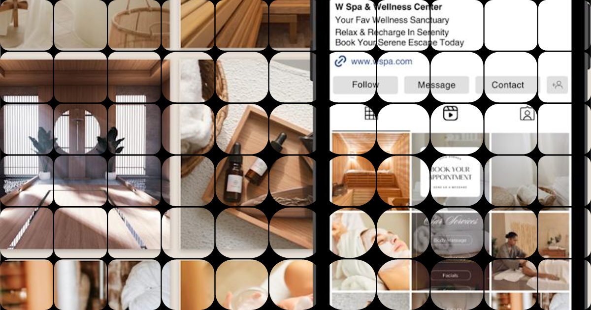 Instagram Grid Mock Up Project - For A Wellness Brand & Spa