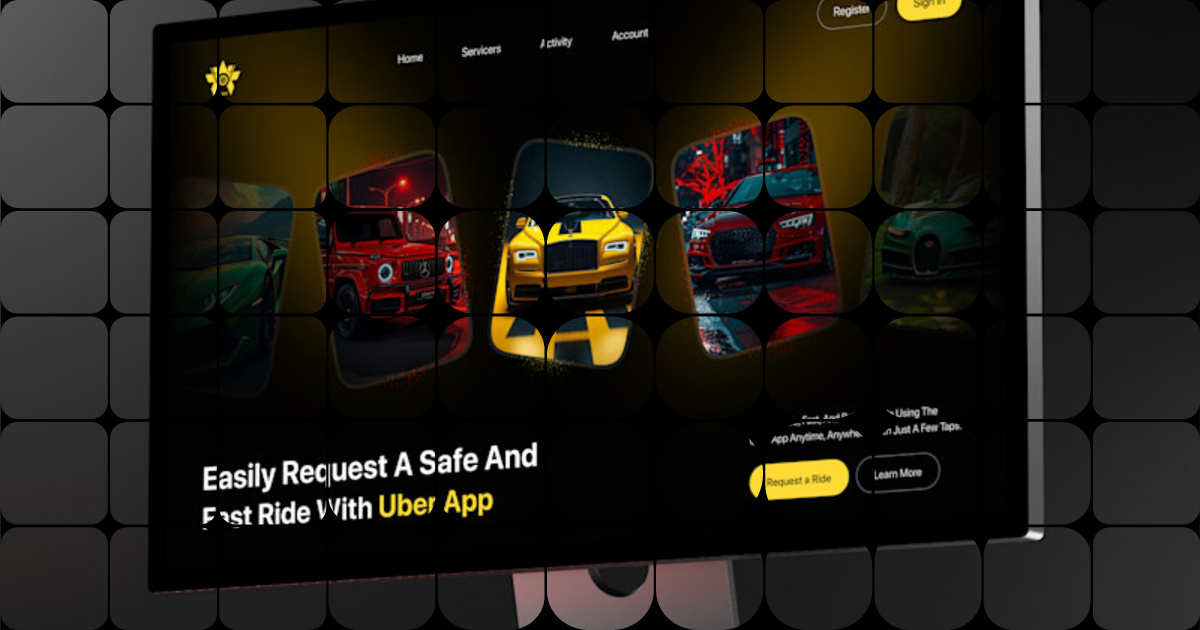 Design an Engaging Uber Ride Car Booking Landing Page UI