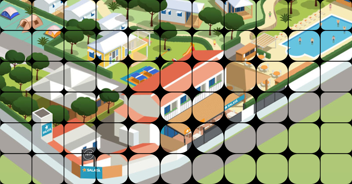 Custom Isometric Illustrated Map Design for Camping Websites