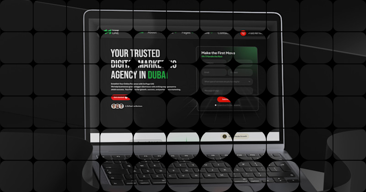Modern Dark UI Design for Dubai Digital Marketing Agency