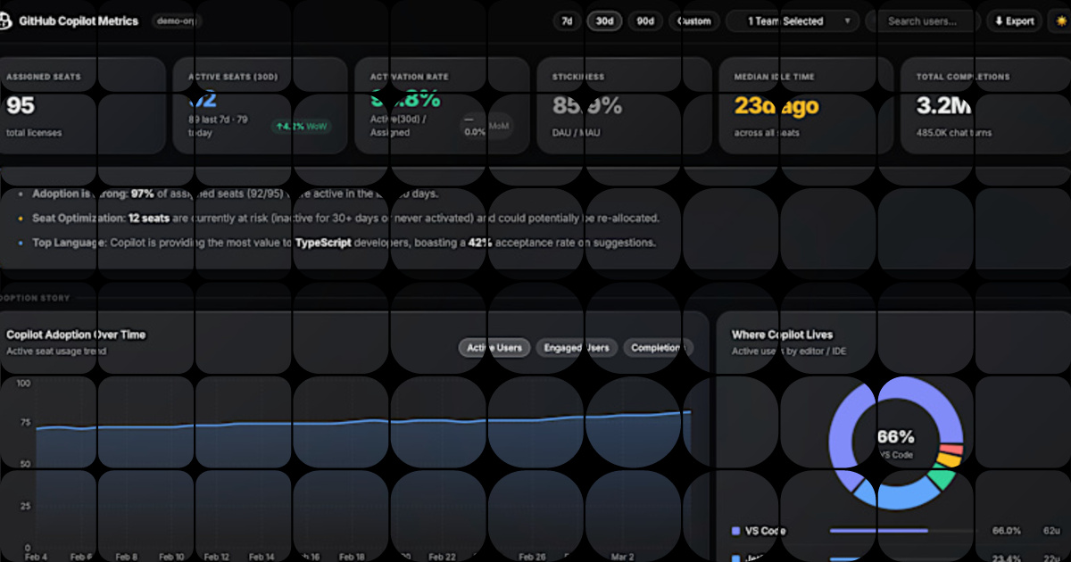 Design an Interactive Dashboard for GitHub Copilot Metrics