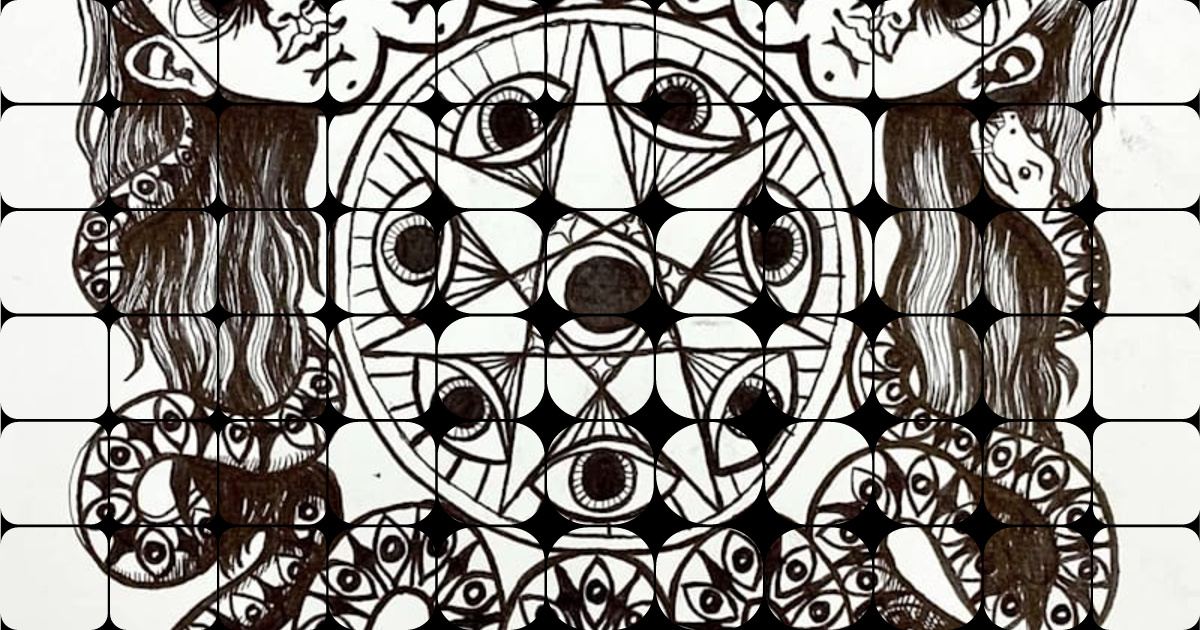 “Heptagram” is an illustration made in ink, on paper. It was selected ...