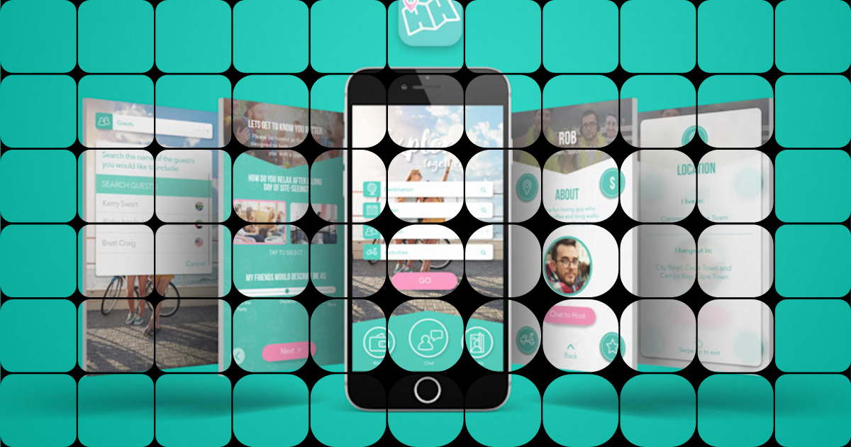 Front End UI Design for a Travel Meetup app called HipHost. Full UI ...
