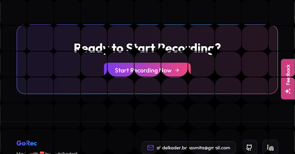 I built a browser-based screen recorder that allows users to capture ...