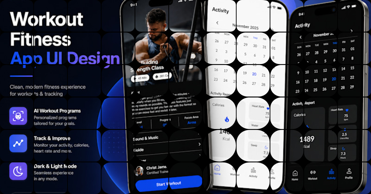 Innovative Fitness App UI: AI Workout & Activity Tracking