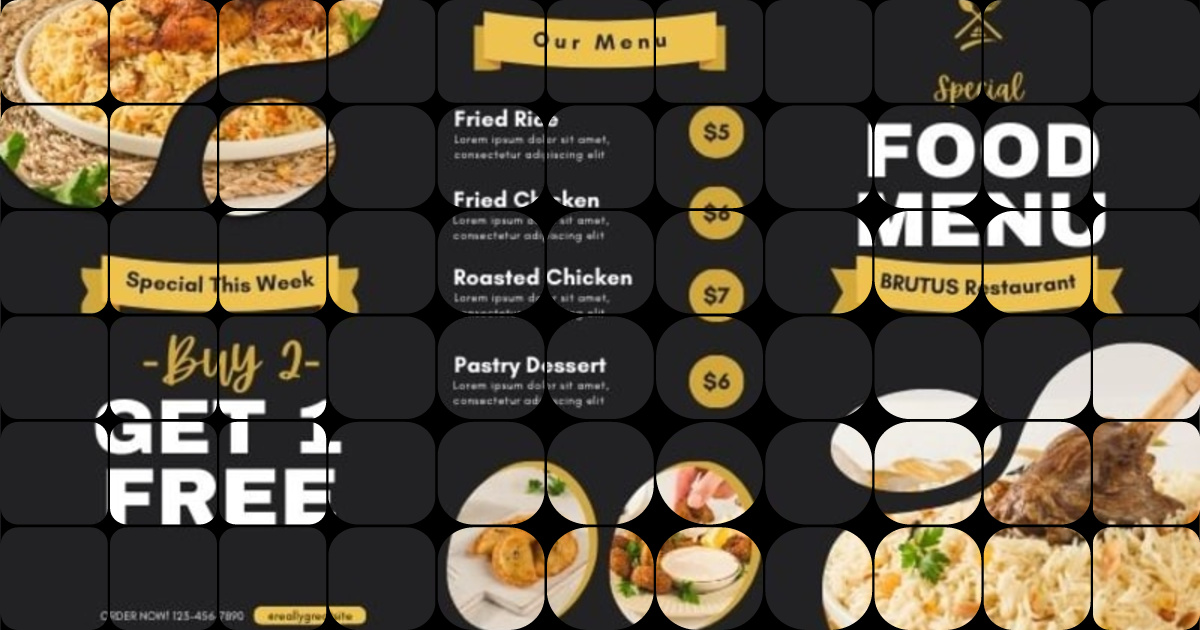 Food menu for resturant