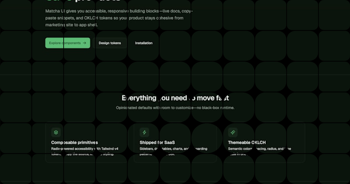 Revolutionize SaaS Design with Free Matcha UI Page Builder
