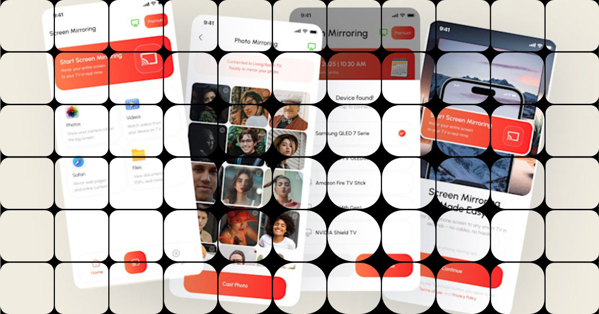 Modern UX/UI Design for Screen Mirroring App Interface