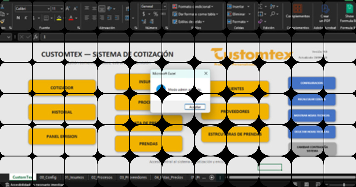 Excel Quotation & Production Management System Development