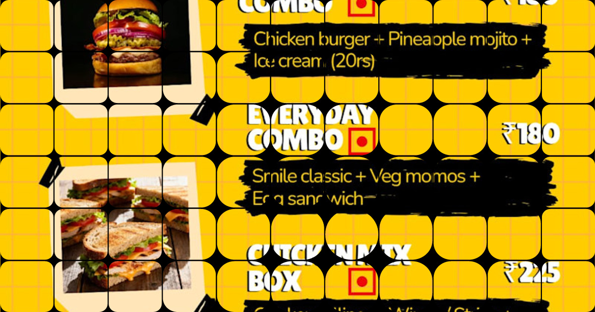 Professional Canva Design for Food Brand Combo Menu