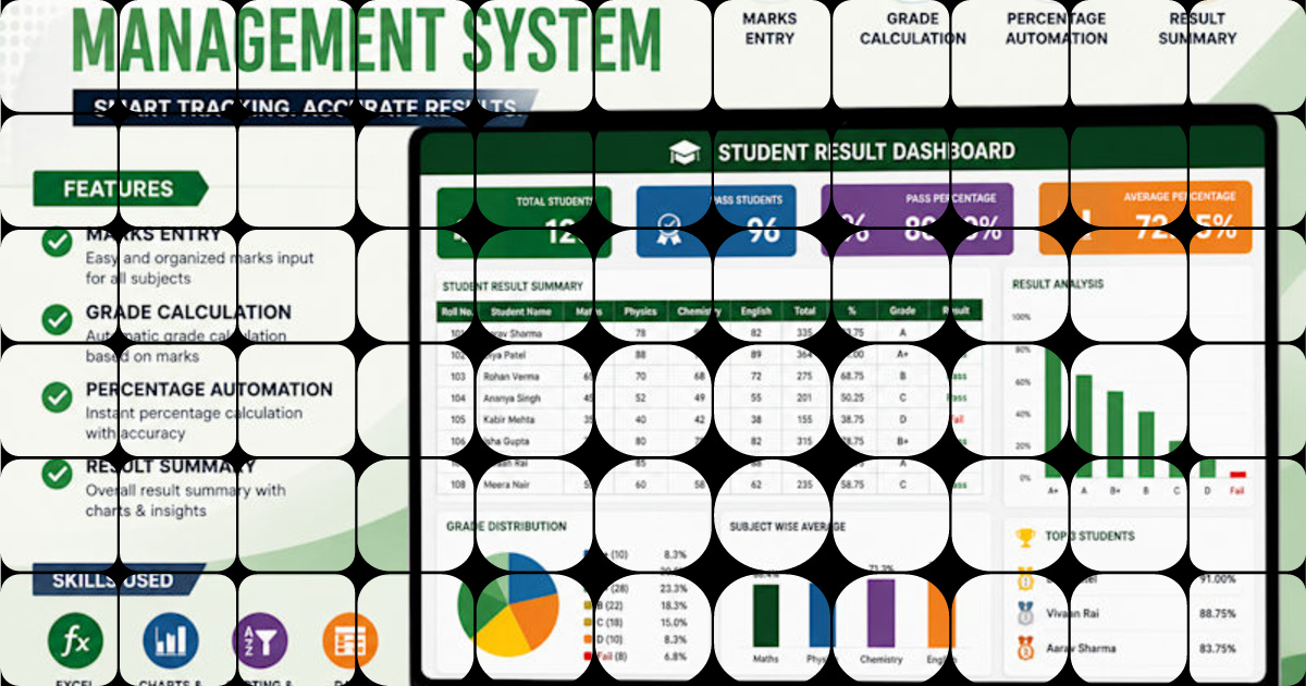 Excel-Based Student Result Management System Automation
