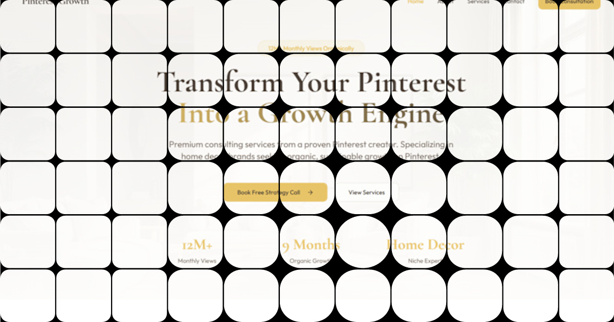Just launched a new Pinterest Growth website for my portfolio. Built ...