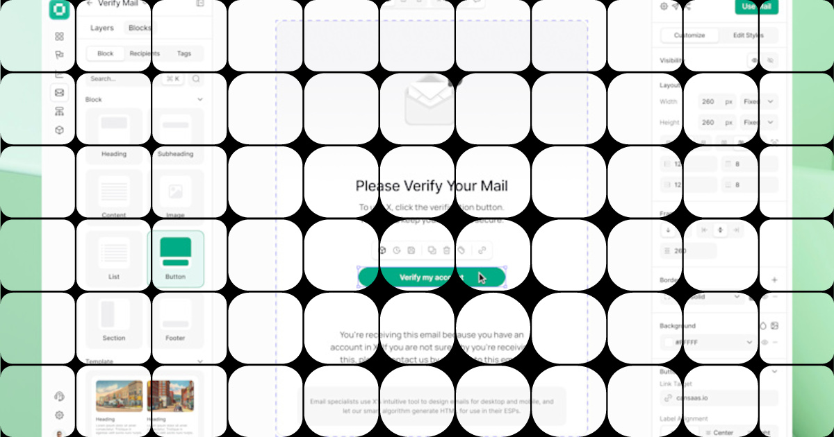 Streamlined Modular Email Builder UI Design for Easy Customization