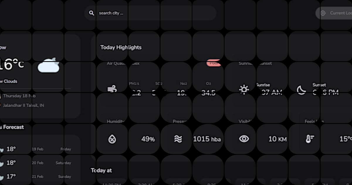 Responsive Weather App Design: Real-Time Conditions & Forecast