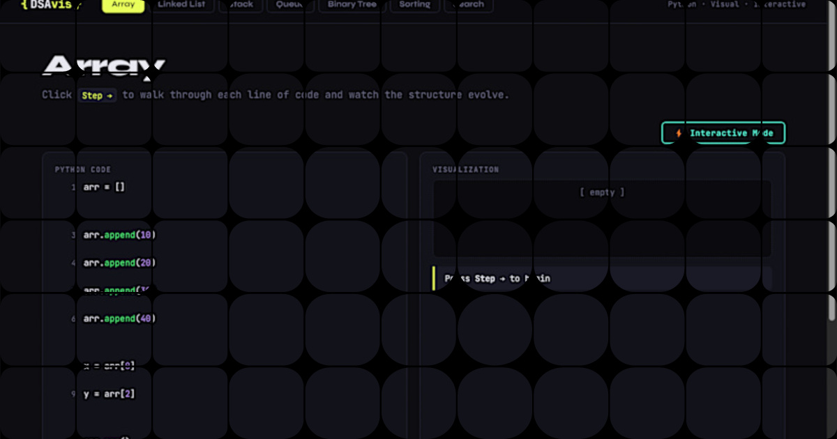 Interactive DSA Visualizer: Learn With Real-Time Python Code