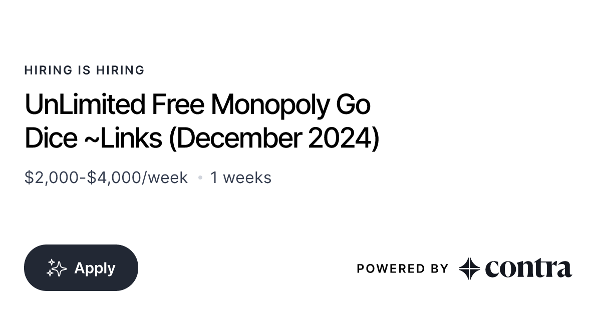 UnLimited Free Monopoly Go Dice ~Links (December 2024)