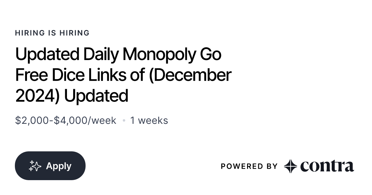 Updated Daily Monopoly Go Free Dice Links of (December 2024) Updated