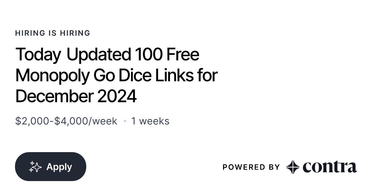 Today Updated 100 Free Monopoly Go Dice Links for December 2024