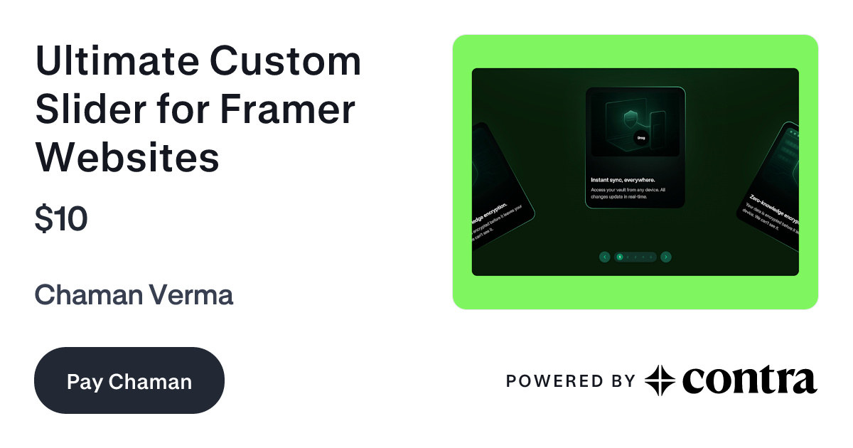 Ultimate Custom Slider for Framer Websites by Chaman Verma