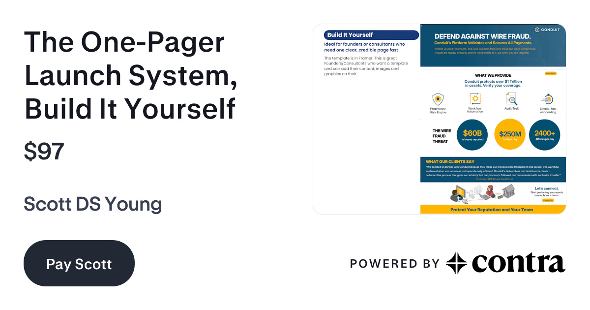 The One-Pager Launch System (Build It Yourself ) by Scott DS Young