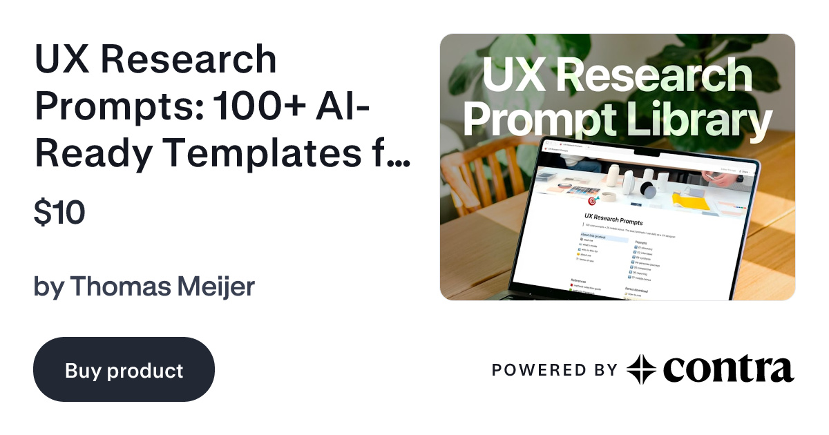 UX Research Prompts: 100+ AI-Ready Templates for user research by ...