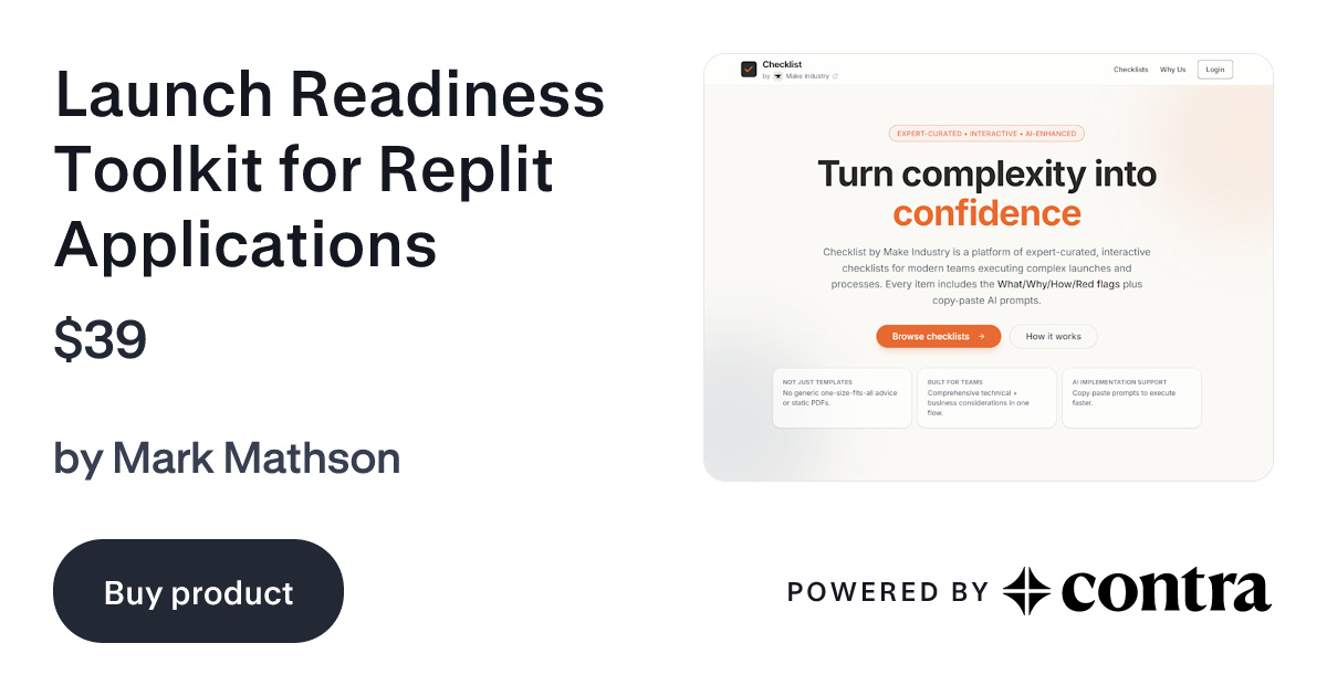 Launch Readiness Toolkit for Replit Applications by Mark Mathson