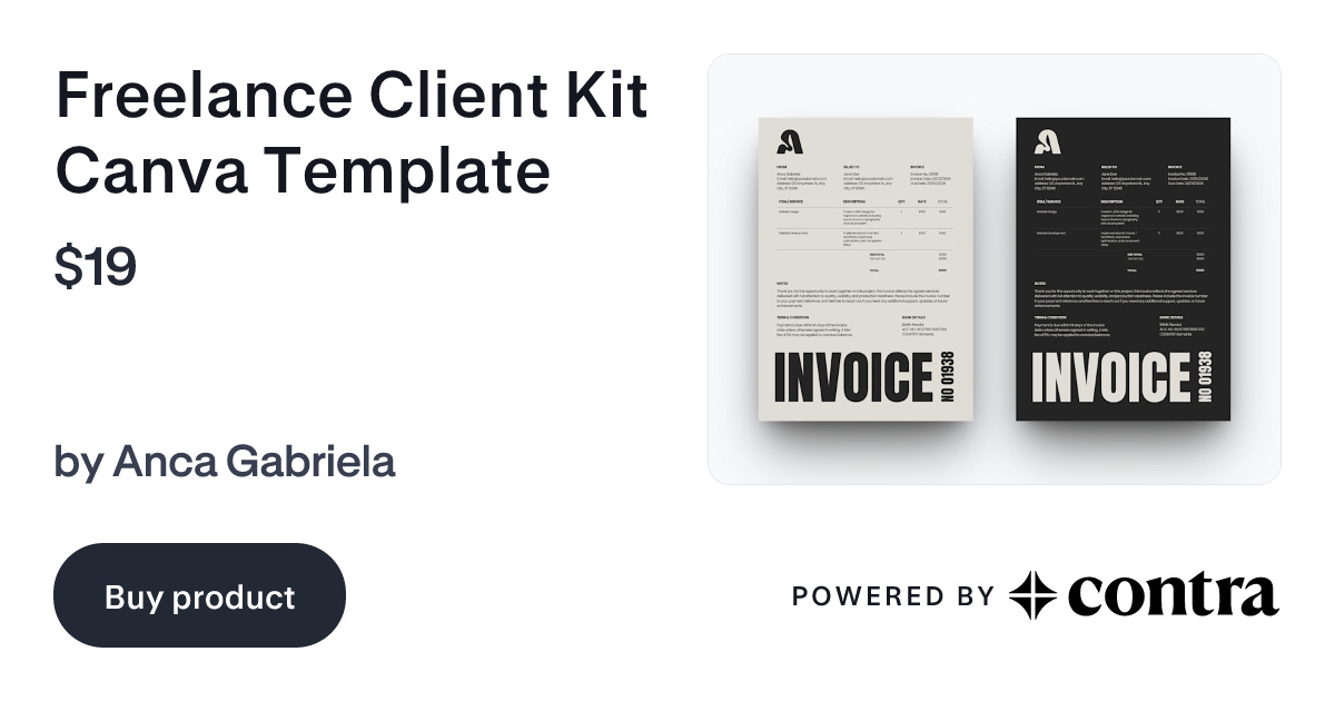 Freelance Client Kit Canva Template by Anca Gabriela
