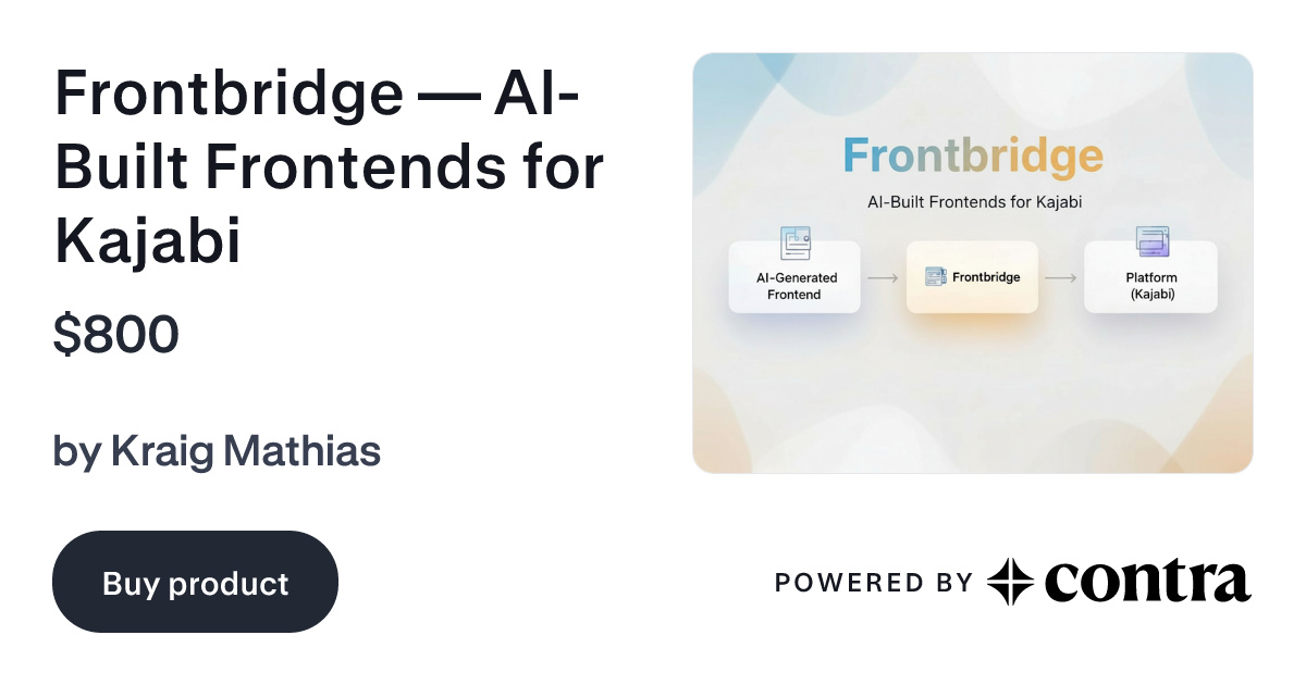Frontbridge — AI-Built Frontends for Kajabi by Kraig Mathias
