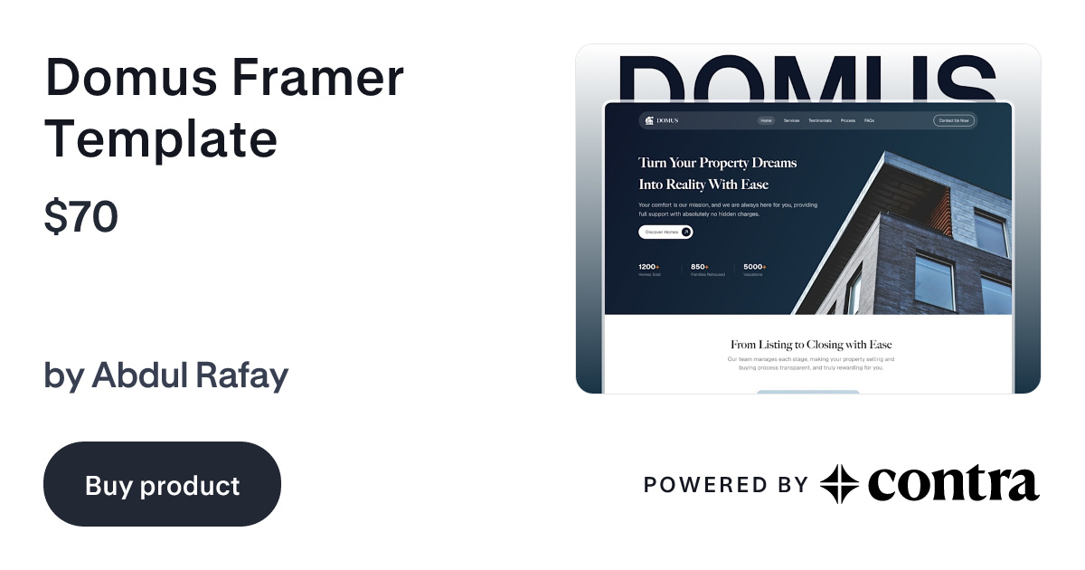 Domus Framer Template by Abdul Rafay