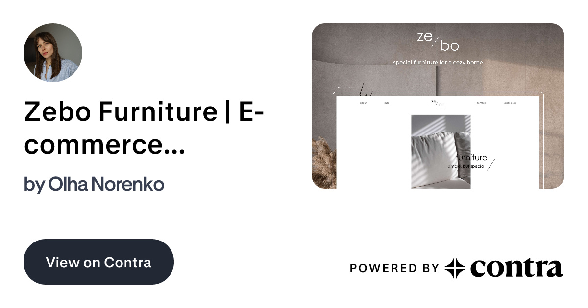 Curated visual reference: Zebo Furniture E Commerce Website By Olha Norenko Photo Inspiration