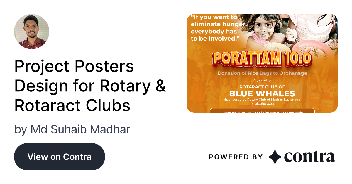 Project Posters Design for Rotary & Rotaract Clubs by Md Suhaib Madhar